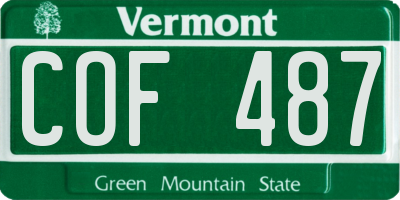 VT license plate COF487
