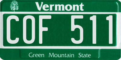 VT license plate COF511