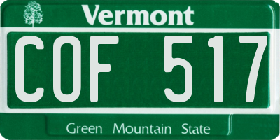 VT license plate COF517