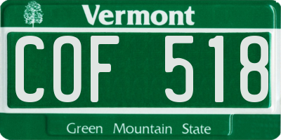 VT license plate COF518