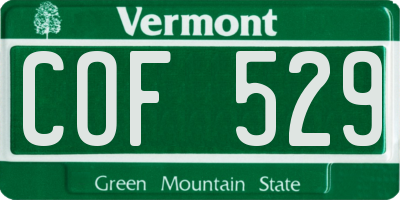 VT license plate COF529