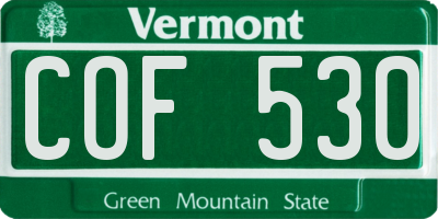 VT license plate COF530