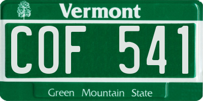 VT license plate COF541