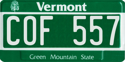 VT license plate COF557