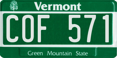 VT license plate COF571