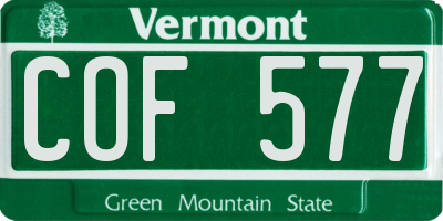 VT license plate COF577