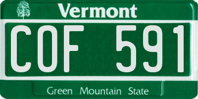 VT license plate COF591