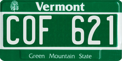 VT license plate COF621