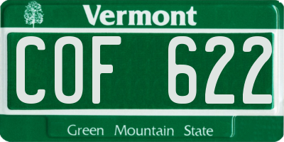 VT license plate COF622