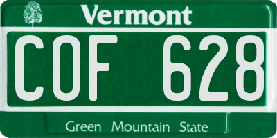 VT license plate COF628