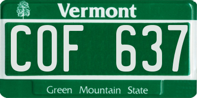 VT license plate COF637