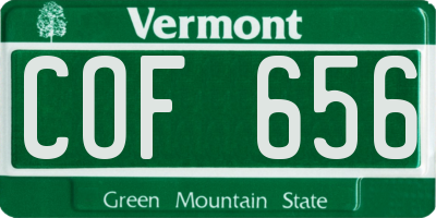 VT license plate COF656