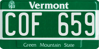 VT license plate COF659