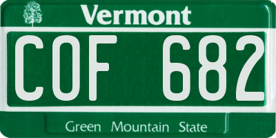 VT license plate COF682