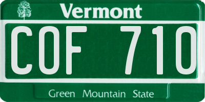 VT license plate COF710