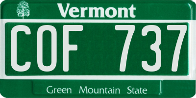 VT license plate COF737