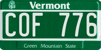 VT license plate COF776