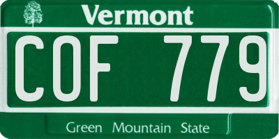 VT license plate COF779