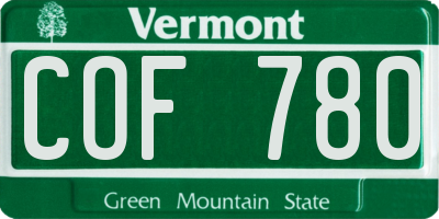VT license plate COF780