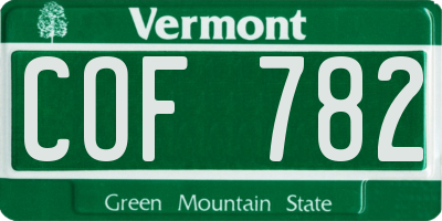 VT license plate COF782