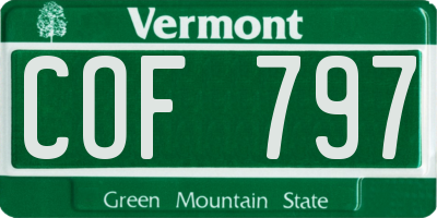 VT license plate COF797