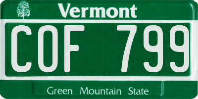 VT license plate COF799