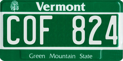 VT license plate COF824