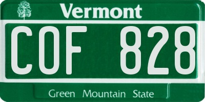 VT license plate COF828