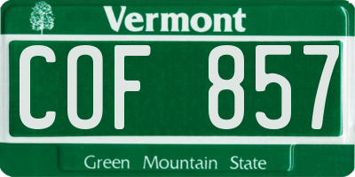 VT license plate COF857