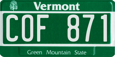 VT license plate COF871