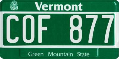 VT license plate COF877