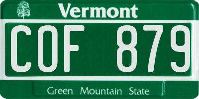 VT license plate COF879