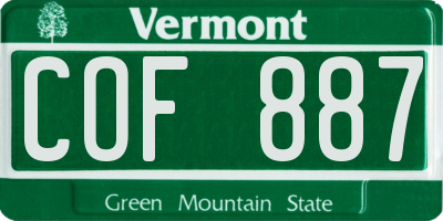 VT license plate COF887