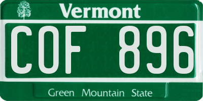 VT license plate COF896