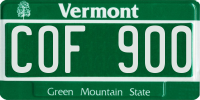 VT license plate COF900