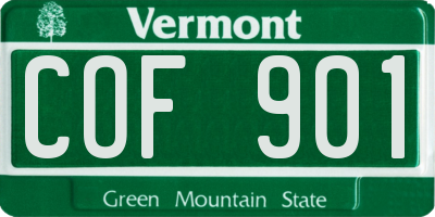 VT license plate COF901