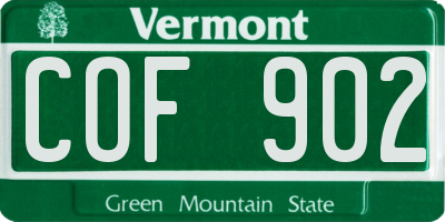 VT license plate COF902