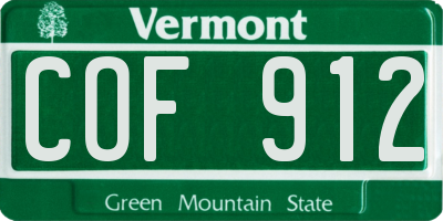 VT license plate COF912