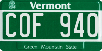 VT license plate COF940