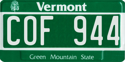 VT license plate COF944
