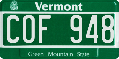 VT license plate COF948