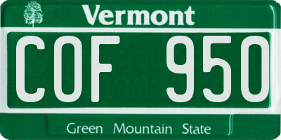 VT license plate COF950