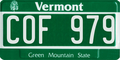 VT license plate COF979