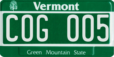 VT license plate COG005
