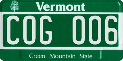 VT license plate COG006