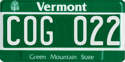 VT license plate COG022