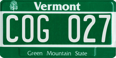 VT license plate COG027