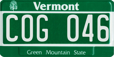VT license plate COG046