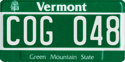 VT license plate COG048