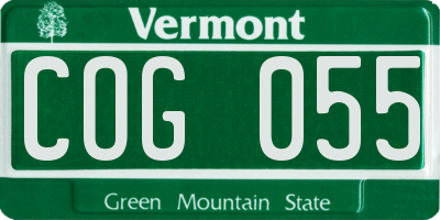 VT license plate COG055
